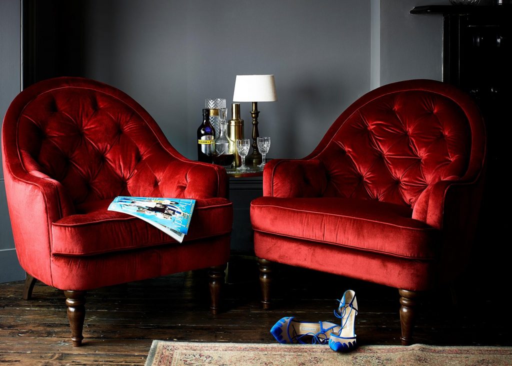 Alexander & James Red O'Hara Buttoned Back Chair