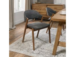 Shoreditch Upholstered Dining Chair Dark Grey Fabric