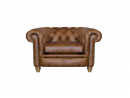 Alexander & James Abraham Junior Chair upholstered in CAL Tan leather with Weathered Oak feet