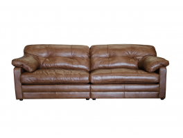 Alexander & James Bailey 4 Seater Split Sofa upholstered in Byron Tumbleweed Leather