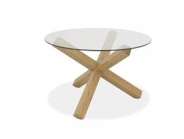Brienne Light Circular Glass Top Dining Table