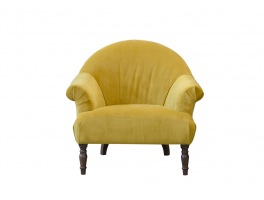 Alexander & James Imogen Chair upholstered in Plush Turmeric (Un-buttoned)