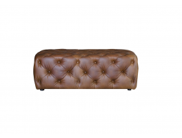 Alexander & James Button Footstool Large Footstool upholstered in CAL Tan leather 