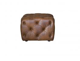Alexander & James Button Footstool Small Footstool upholstered in CAL Tan leather 