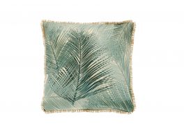 Embroidered Palm Green Cushion