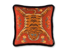 Paloma Home Tibetan Tiger Red Feather Filled Cushion