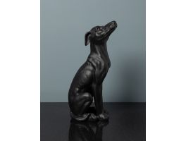 Seated Greyhound Mat Patina Dog Ornament