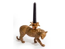Prowling Leopard Candle Holder