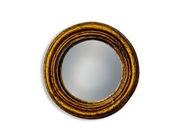 Gold Antiqued Thin Framed Extra Small Convex Mirror