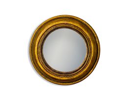 Gold Antiqued Thin Framed Extra Small Convex Mirror