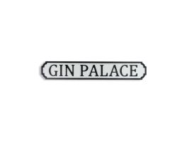 Antiqued Wooden Gin Palace Road Sign