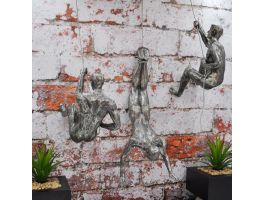 Climbing Men Trio - Silver Colour Wall Art