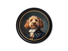 Sir Barkington Round Framed Dog Painting