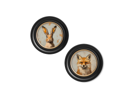 The Fox & The Hare Round Collection of 2 Framed Photos