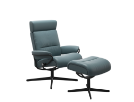 Stressless Tokyo Adjustable Headrest Cross Chair with Footstool
