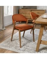 Shoreditch Upholstered Dining Chair Rust Velvet