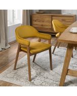 Shoreditch Upholstered Arm Dining Chair Mustard Velvet