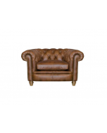 Alexander & James Abraham Junior Chair upholstered in CAL Tan leather with Weathered Oak feet