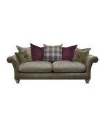 Alexander & James Blake 3 Seater Pillow Back Sofa upholstered in Satchel Biscotti Leather