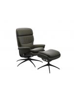 Stressless Rome Adjustable Headrest Star Chair with FootstoolÂ Paloma Dark Olive