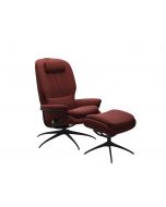 Stressless Rome Star Chair with FootstoolÂ Begonia Rust Fabric