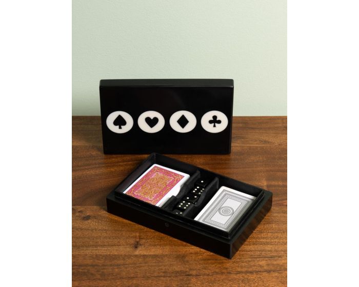 Black Box with 2 Card Games and 5 Dices