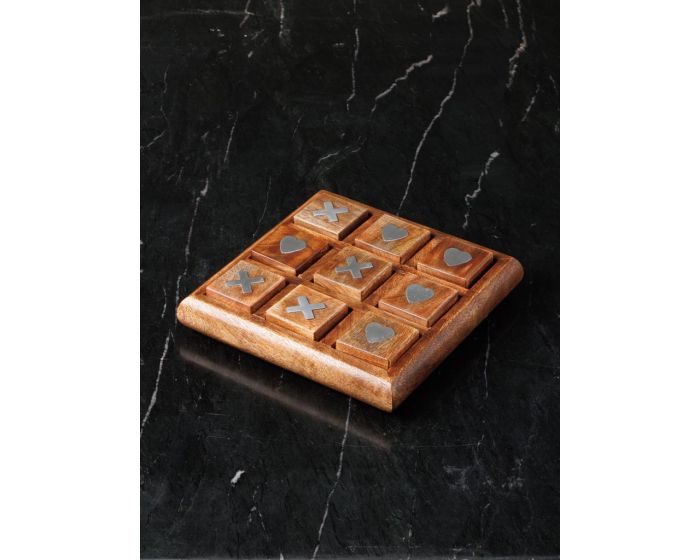 Love Hearts Wooden Tic Tac Toe Game