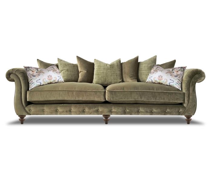 Alexander & James Utopia Fabric Pillow Back 4 Seater Sofa