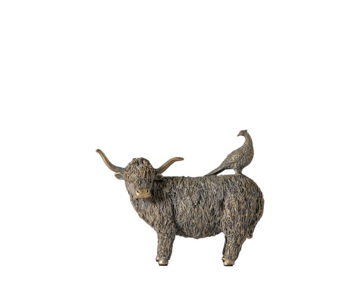 Highland Cow and Pheasant Ornament