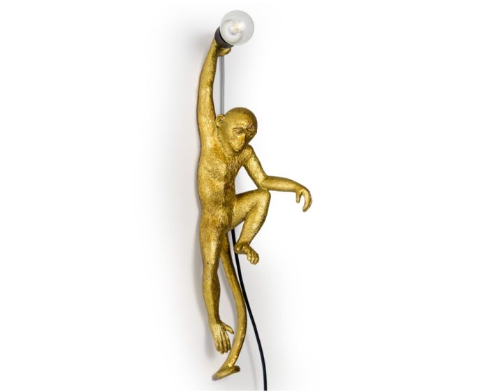 Antique Gold Climbing Monkey Wall Lamp