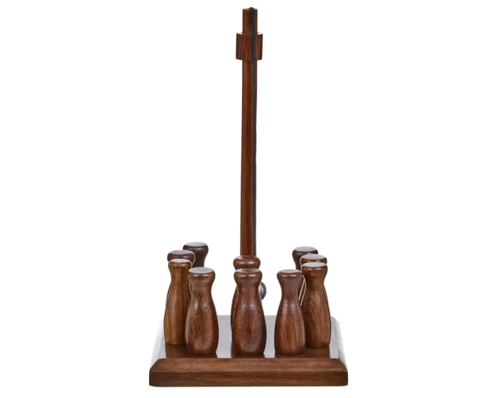 Sheesham Wood Bar Skittle Set