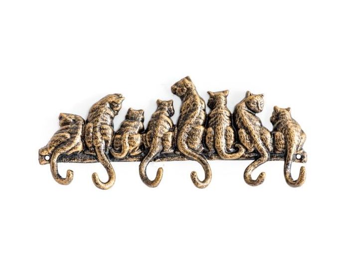 Bronze Cast Iron Cats Coat Hooks