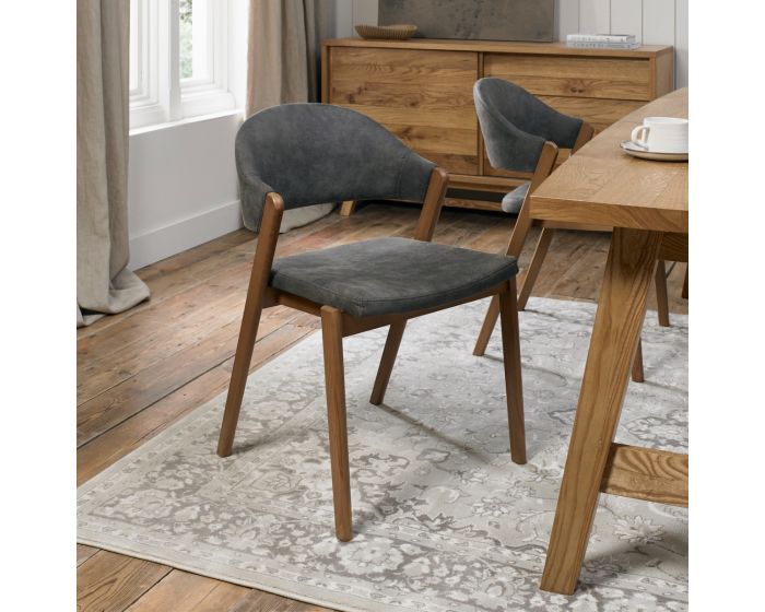 Shoreditch Upholstered Dining Chair Dark Grey Fabric