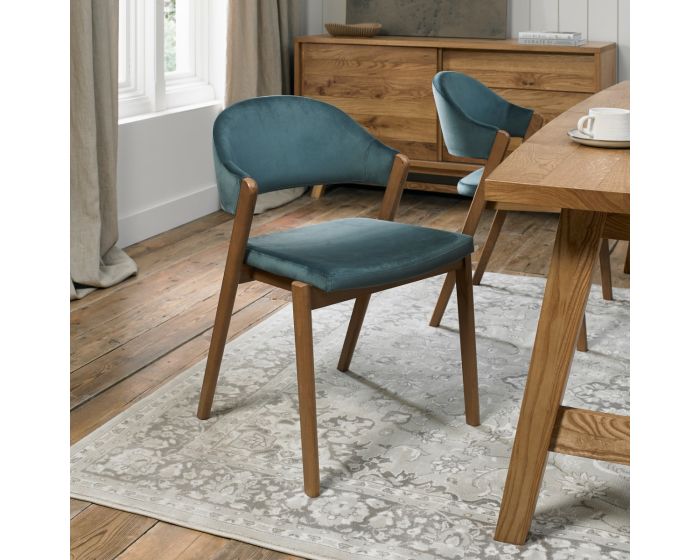Shoreditch Upholstered Dining Chair Azure Velvet