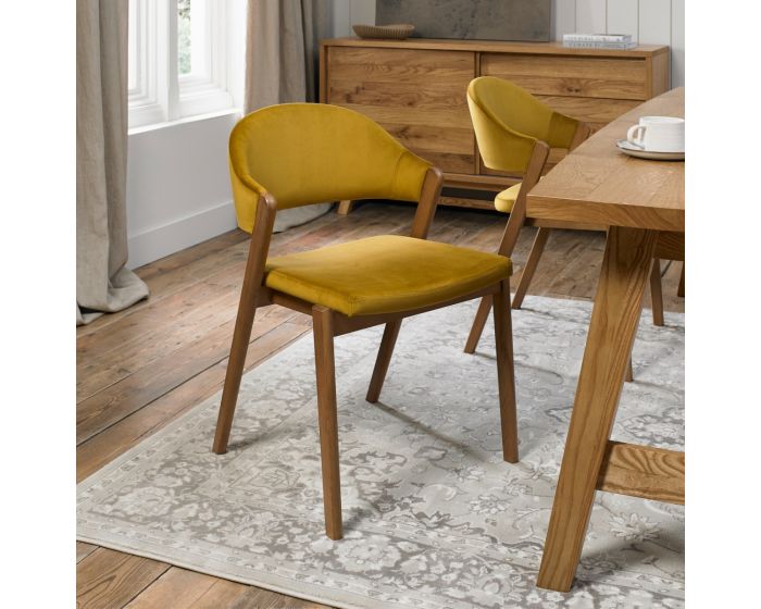 Shoreditch Upholstered Dining Chair Mustard Velvet