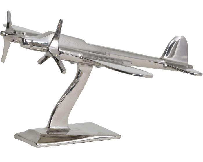 Turboprop Silver Aluminium Aeroplane Sculpture