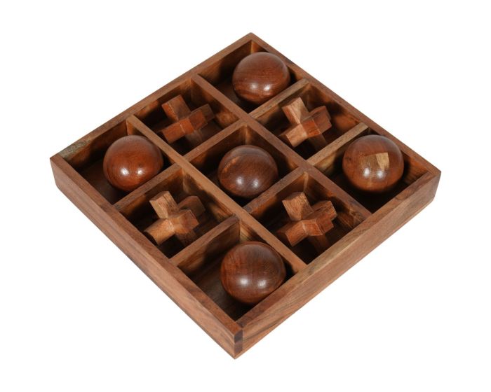 Solid Wooden Noughts & Crosses Game