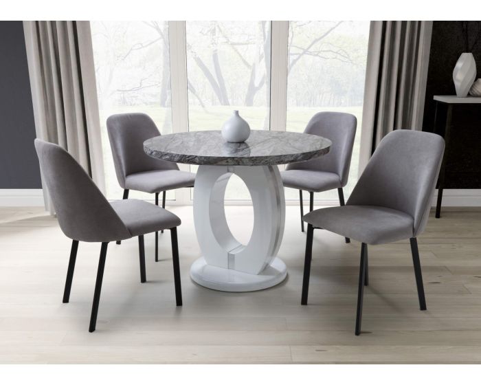 Rhodes Marble Effect Round Dining Table
