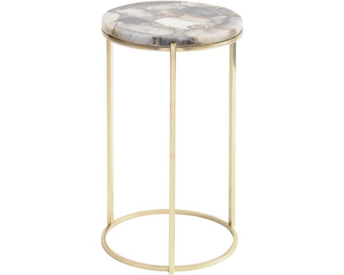 Natural Agate Round Side Table
