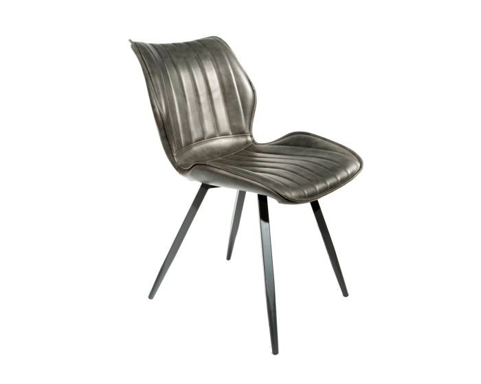 Bluebone Alfa Vegan Leather Dining Chair Grey (x2)