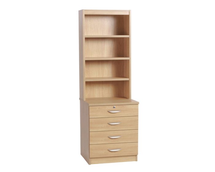 Home Office Four Drawer Chest With OSD Hutch