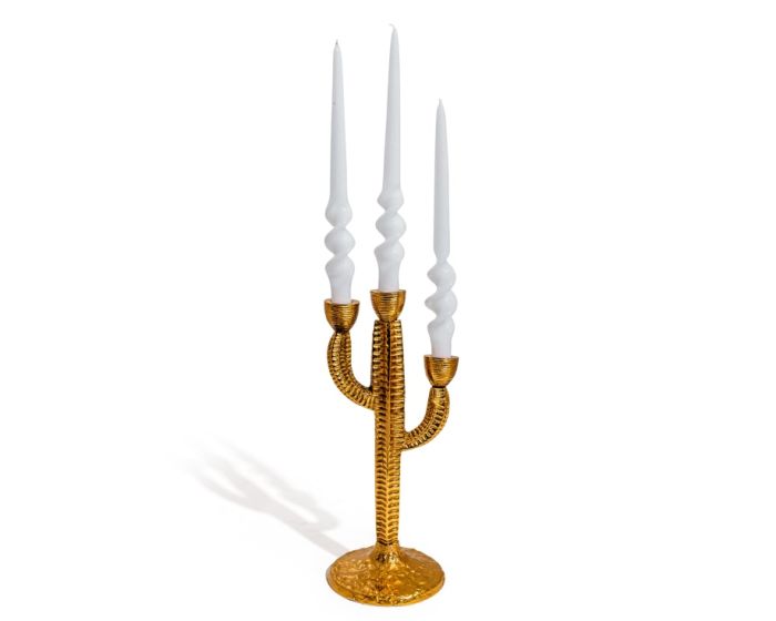 Aluminium Gold Cactus Candelabra