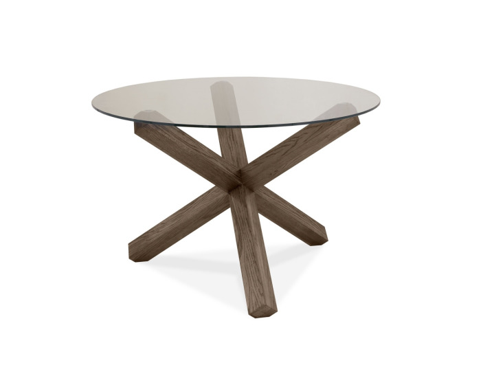 Brienne Circular Glass Top Dining Table