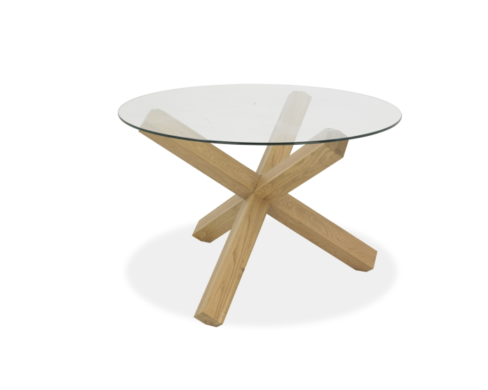 Brienne Light Circular Glass Top Dining Table
