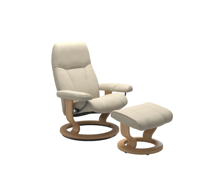Stressless Consul Classic Recliner Chair with Footstool Quick Ship