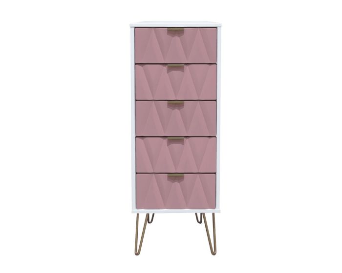Diamond Kobe Pink 5 Drawer Locker