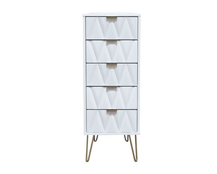 Diamond White 5 Drawer Locker