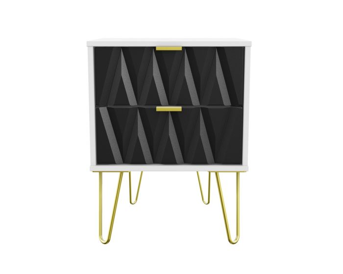 Diamond Black Matt 2 Drawer Locker