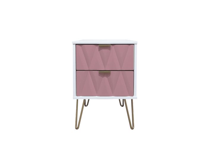 Diamond Kobe Pink 2 Drawer Locker