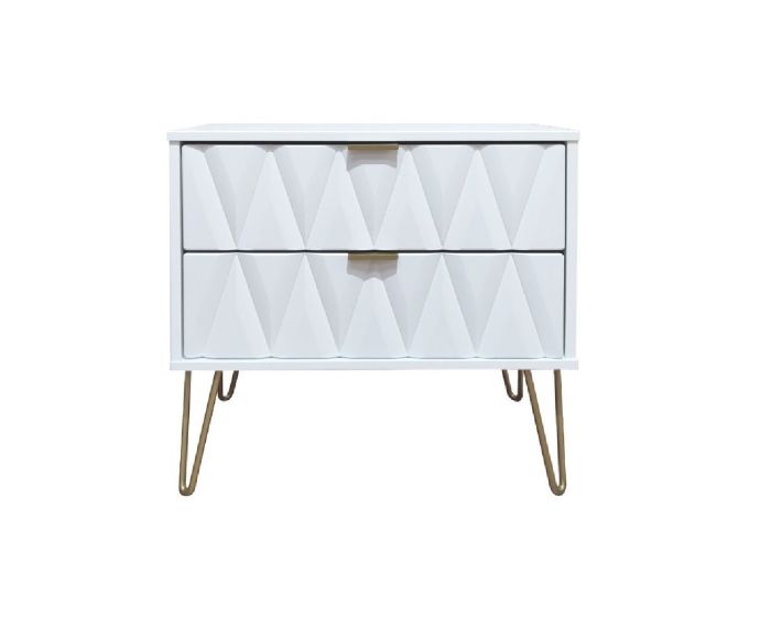 Diamond White 2 Drawer Midi Chest